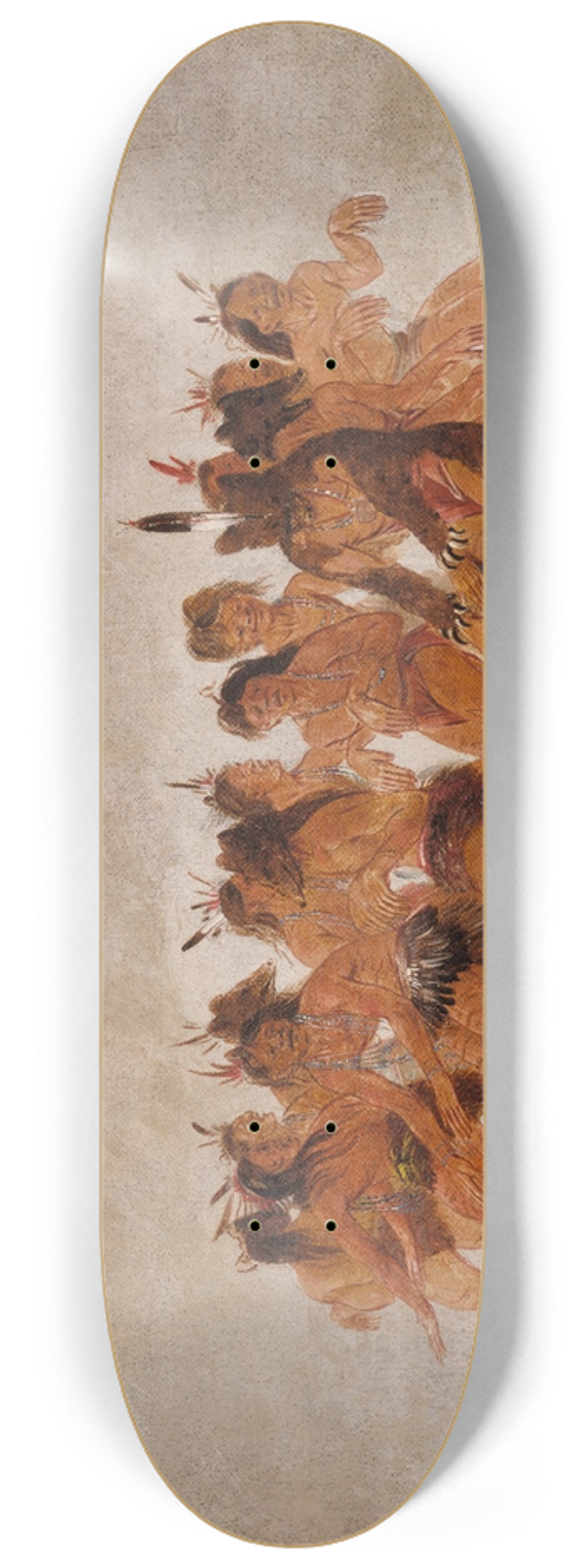 George Catlin - Bear Dance, Preparing For a Bear Hunt 8.25 inch art skate deck