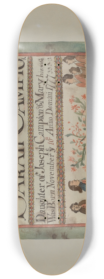 Herbert Barnard - Pa. German Birth Certificate 8.25 inch art skate deck
