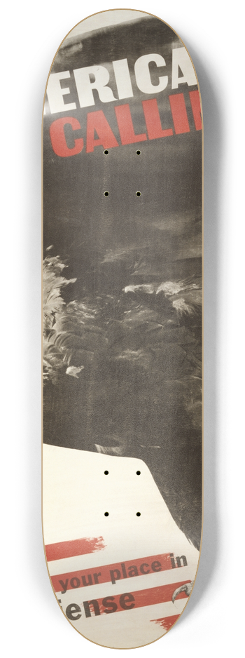 Herbert Matter - America calling. Take your place in civilian defense 8.25 inch art skate deck