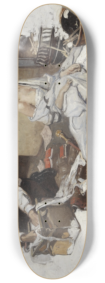 Herbert Morton Stoops - Couple at Hearth 8.25 inch art skate deck