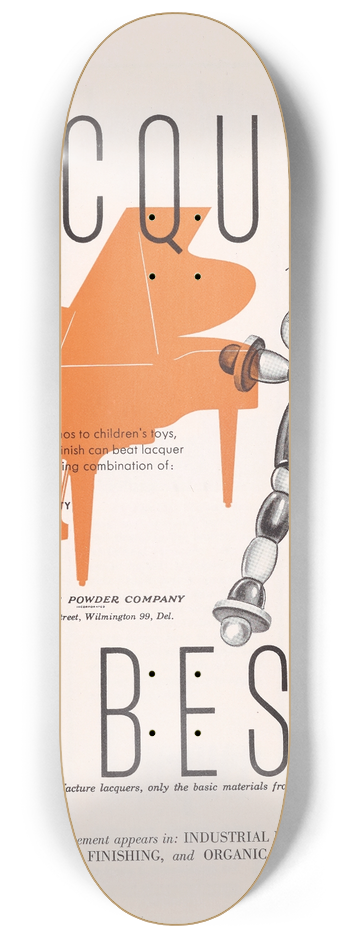 Hercules Incorporated - Lacquer is Best! 8.25 inch art skate deck