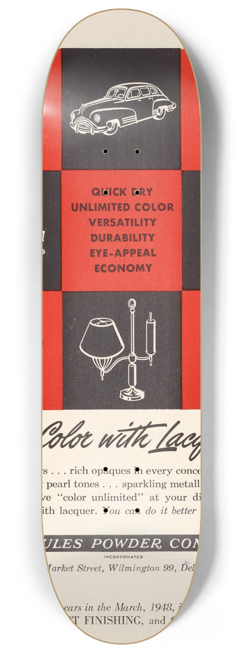 Hercules Incorporated - More Color with Lacquer! 8.25 inch art skate deck