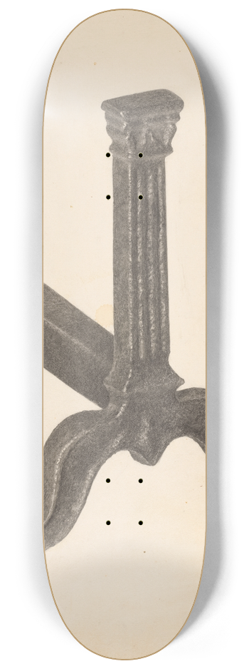 Herman Bader - Andiron (one of pair) 8.25 inch art skate deck