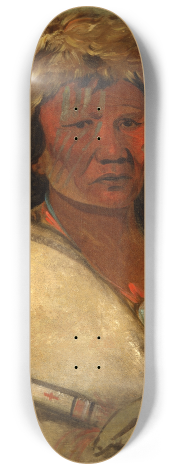 George Catlin - Great Hero, a Chief 8.25 inch art skate deck