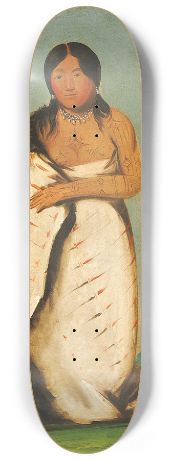 George Catlin - Hee-Lh-Dee, Pure Fountain, Wife of The Smoke 8.25 inch art skate deck
