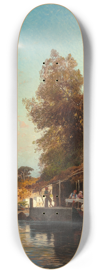 Hermann David Salomon Corrodi - Refuge by the Sea 8.25 inch art skate deck