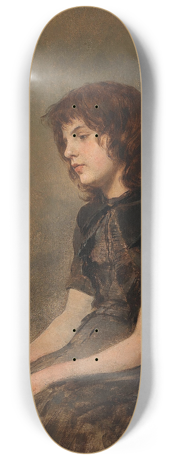Hermann Giesel - A Young Girl Sitting 8.25 inch art skate deck