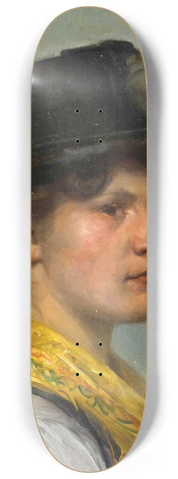Hermann Lindenschmit - Bauernmdchen in Tracht 8.25 inch art skate deck