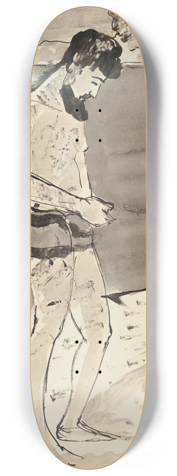 Hermann Lismann - Brtiger Mann in Badehose an der Cte dAzur 8.25 inch art skate deck