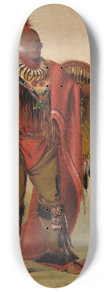 George Catlin - Kee-O-Kk, The Watchful Fox, Chief of The Tribe 8.25 inch art skate deck