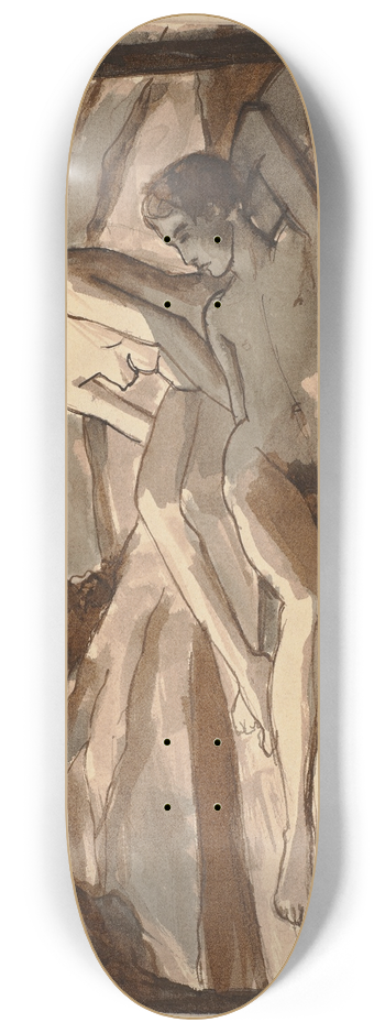 Hermann Lismann - Nacktes Paar in einer Landschaft 8.25 inch art skate deck