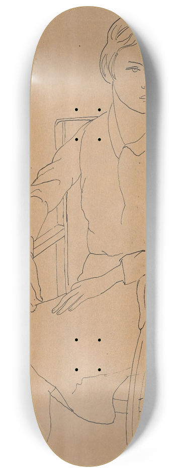 Hermann Lismann - Sitzende Frau auf einem Stuhl 8.25 inch art skate deck