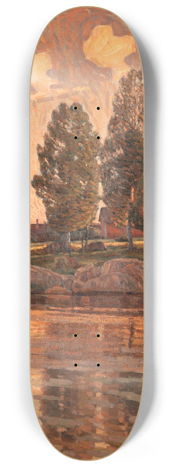 Herman Norrman - On the River Bank 8.25 inch art skate deck