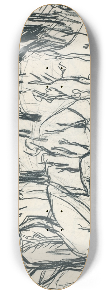 Hermann Scherer - Landscape in ticino 8.25 inch art skate deck