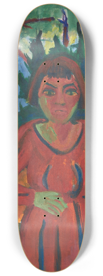 Hermann Scherer - Mdchen in rotem Kleid 8.25 inch art skate deck