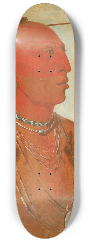 George Catlin - La-wh-he-coots-la-shw-no, Brave Chief, a Skidi (Wolf) Pawnee 8.25 inch art skate deck