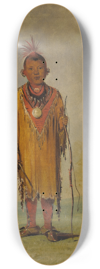 George Catlin - Me-Su-Wahk, Deers Hair, Favorite Son of Kee-O-Kk 8.25 inch art skate deck