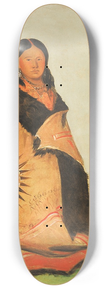 George Catlin - Mong-Shng-Sha, Bending Willow, Wife of Great Chief 8.25 inch art skate deck
