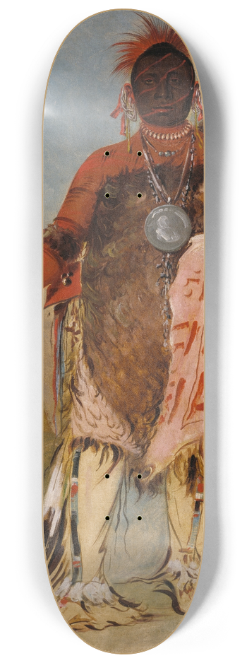 George Catlin - Om-Pah-Tn-Ga, Big Elk, a Famous Warrior 8.25 inch art skate deck