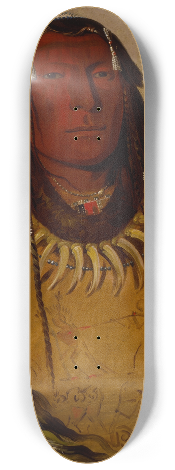 George Catlin - Pa-Ris-Ka-Ro-Pa, Two Crows, a Chief 8.25 inch art skate deck