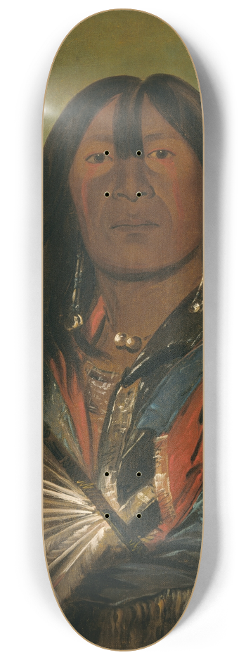 George Catlin - Shn-Ka, The Dog, Chief of The Bad Arrow Points Band 8.25 inch art skate deck