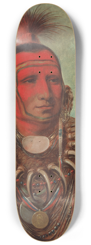 George Catlin - Shon-Ta-Yi-Ga, Little Wolf, a Famous Warrior 8.25 inch art skate deck