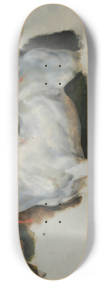 Horace Vernet - Study of a white horse 8.25 inch art skate deck