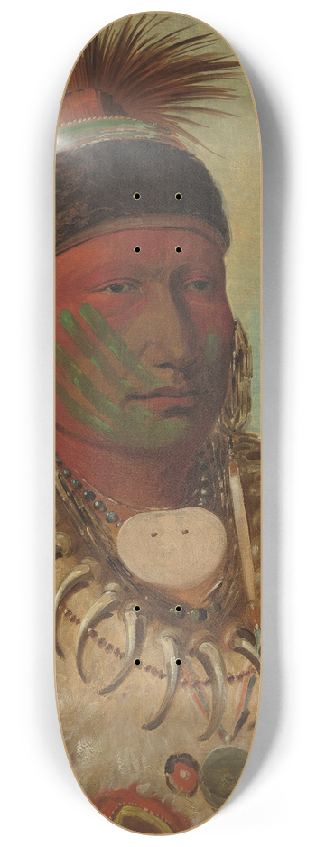 George Catlin - The White Cloud, Head Chief of the Iowas 8.25 inch art skate deck
