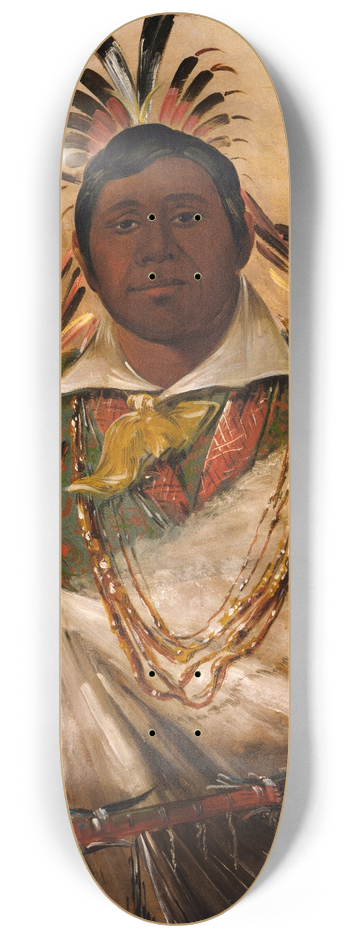 George Catlin - Th-Ke-Nh-Kee, Black Coat, a Chief 8.25 inch art skate deck