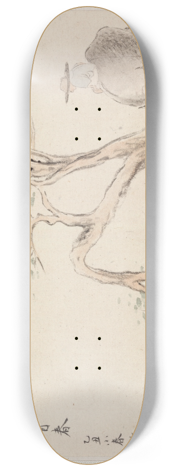 Hua Yan - A Man Sits on a Water Buffalo 8.25 inch art skate deck