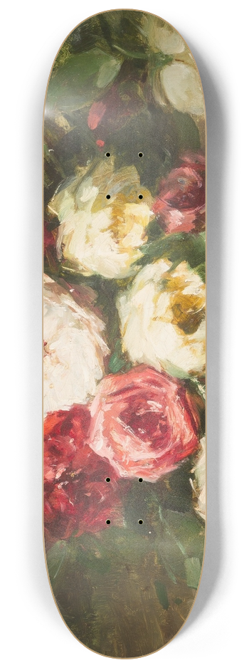 Hubert Bellis - Rose still life 8.25 inch art skate deck