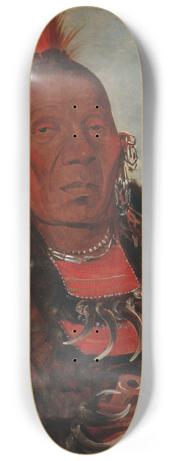 George Catlin - Wah-Ro-Ne-Sah, The Surrounder, Chief of The Tribe 8.25 inch art skate deck