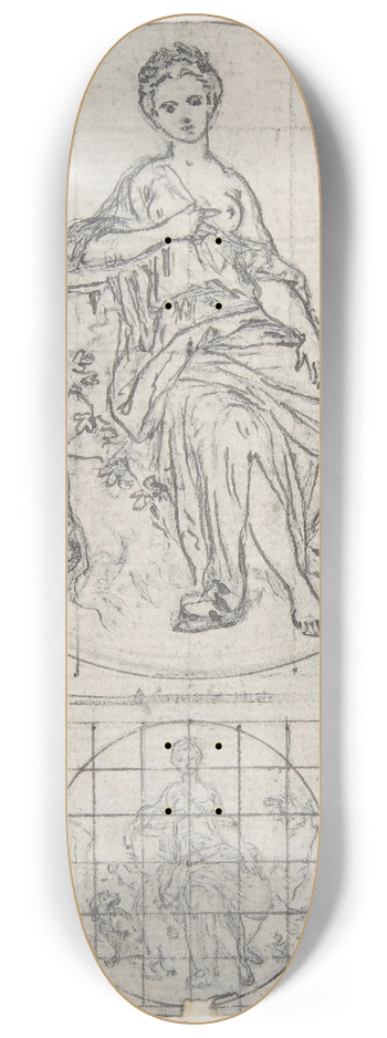 Hubert-Franois Gravelot - Design for a Box-Lid 8.25 inch art skate deck