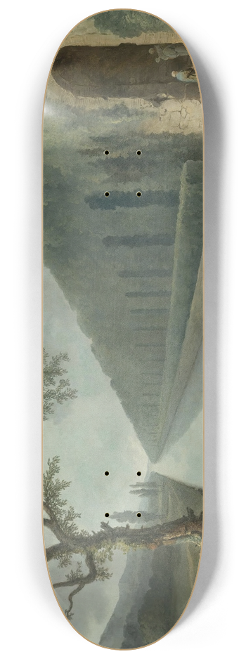 Hubert Robert - Garden Scene With A Canal 8.25 inch art skate deck