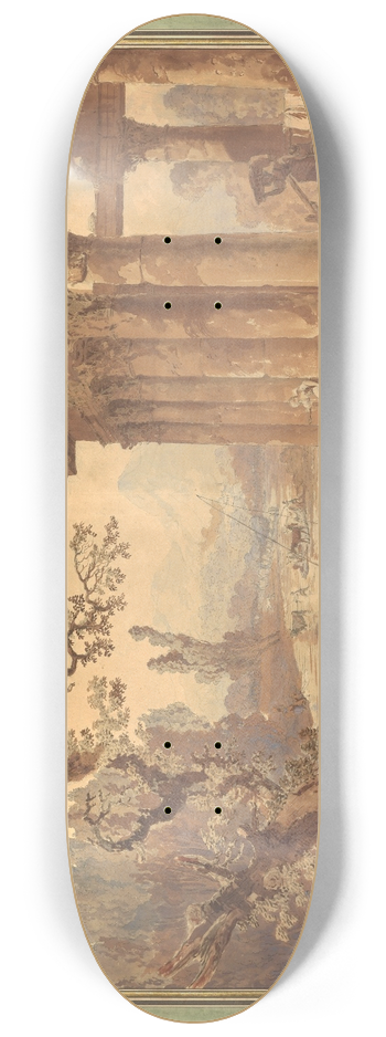 Hubert Robert - Landscape with Ruins 8.25 inch art skate deck