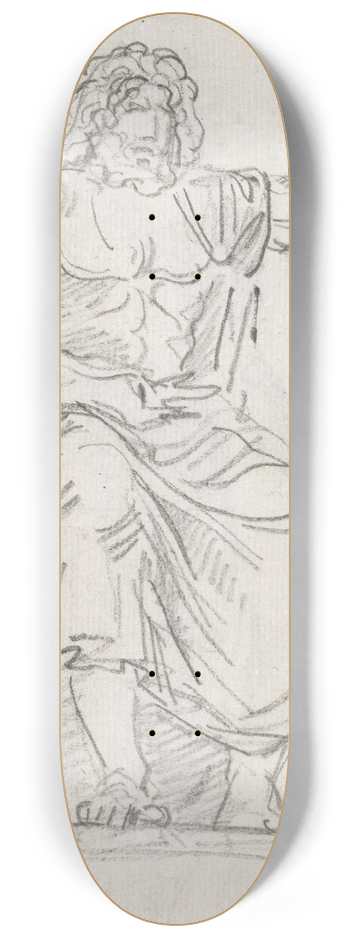 Hubert Robert - Statue of Jupiter, Seated (recto) 8.25 inch art skate deck