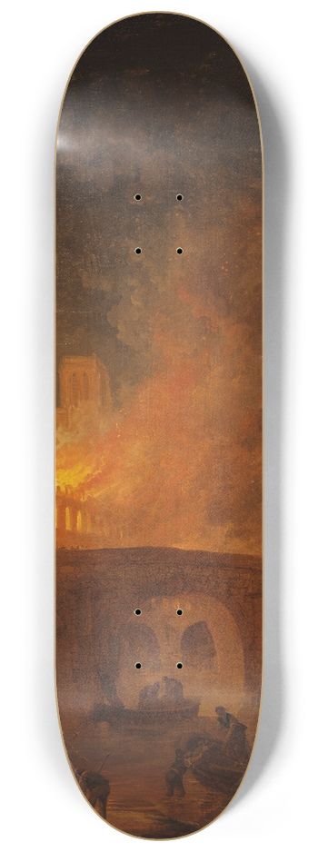 Hubert Robert - The Fire of Htel-Dieu in Paris 8.25 inch art skate deck