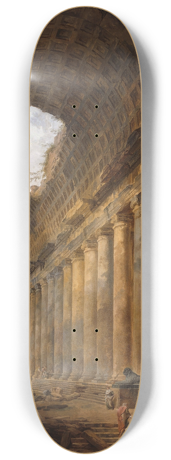 Hubert Robert - The Old Temple 8.25 inch art skate deck