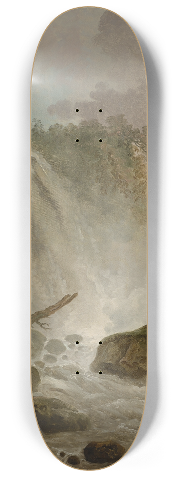 Hubert Robert - Waterfall with Drawing Artist 8.25 inch art skate deck