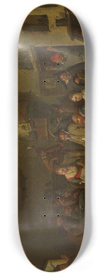 Hubert van Ravesteyn - Merry-making in a tavern 8.25 inch art skate deck