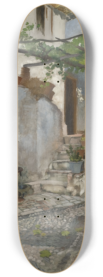 Hugo Birger - Farm Interior from the South of Spain 8.25 inch art skate deck
