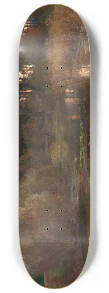 Hugo Darnaut - A Water Lily Pond at Dusk 8.25 inch art skate deck