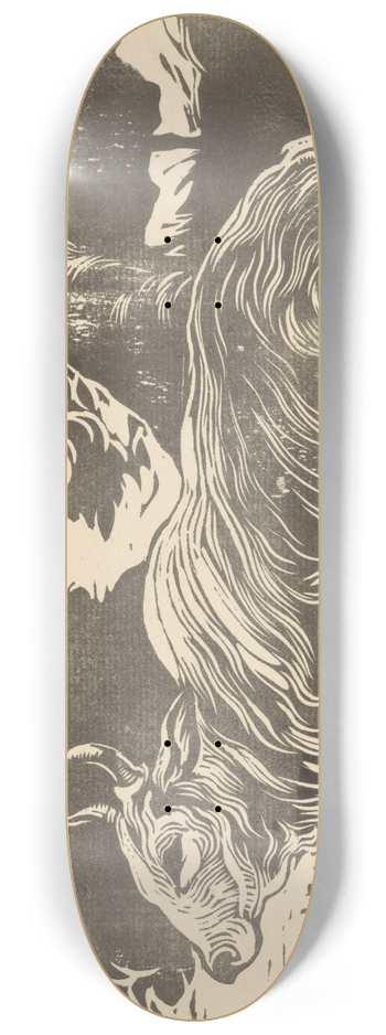 Huib Luns - Liggende zebu 8.25 inch art skate deck