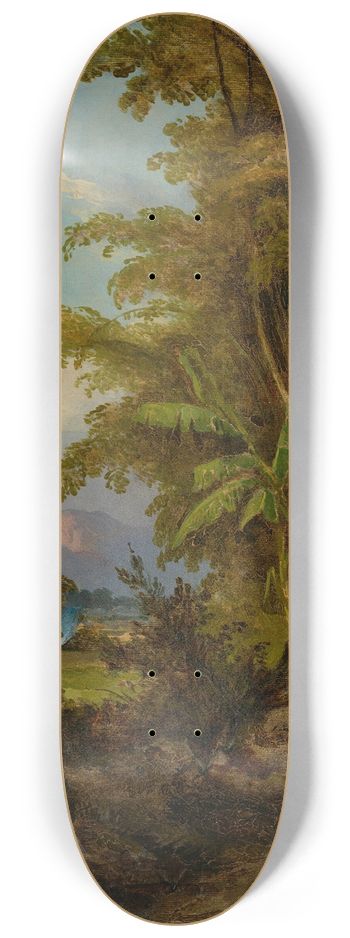 George Chinnery - A landscape in Macau with a herdsman walking along a track 8.25 inch art skate deck