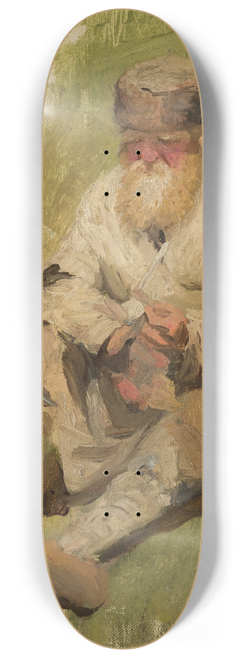 Ilya Efimovich Repin - Study of a peasant on the grass 8.25 inch art skate deck