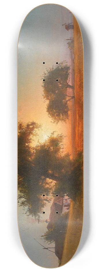 Iosif Evstafevich Krachkovsky - On a Late Summers Evening, Ukraine 8.25 inch art skate deck