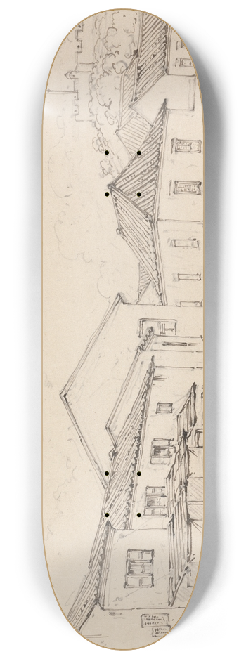 George Chinnery - Monte Fort, Macao 8.25 inch art skate deck