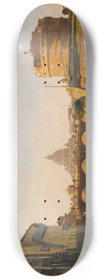 Ippolito Caffi - View Of The Castel Santangelo, Rome 8.25 inch art skate deck