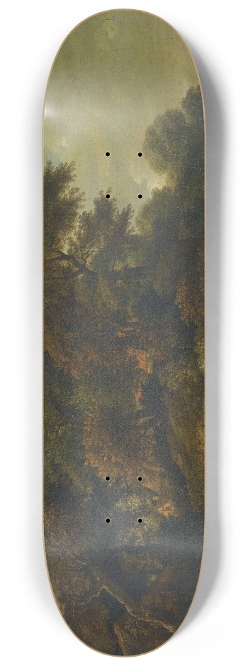 Isaac Koene - Wooded Landscape With Waterfall 8.25 inch art skate deck