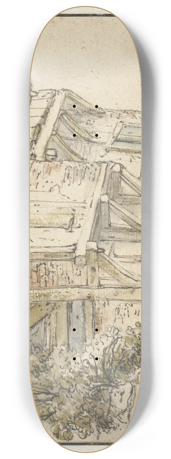 Isaac van Ostade - Boerenhuis 8.25 inch art skate deck